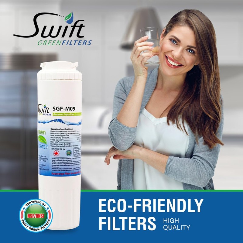 Swift Green Filters SGF-M9 Compatible Refrigerator Water Filter for UKF8001,