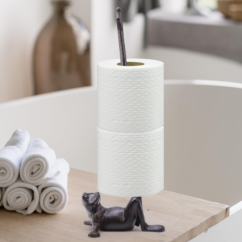 Tsnamay 16.54" Rustic Frog Toilet Paper Holders,Metal Toilet or Kitchen