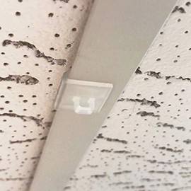 Pack of 100 Ceiling Clips for Grid Ceilings / Odenwald Ceilings for 24 mm T-Profile Flush Ceiling with Eyelet Diameter 4.5 mm Plastic Transparent