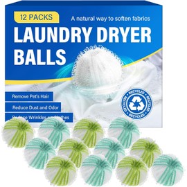Pet Hair Remover for Laundry, 12Pcs Reusable Lint Remover Balls, Pet Hair Remover Balls for Washing Machine, Reusable Hair Catcher for Dogs & Cats Furry Removal