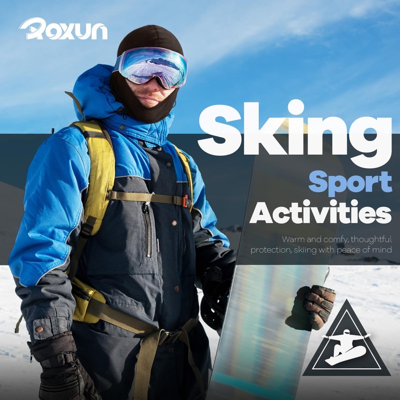 ROXUN Balaclava Ski Mask, 5 Pack Neck Gaiter Motorcycle Scarf,