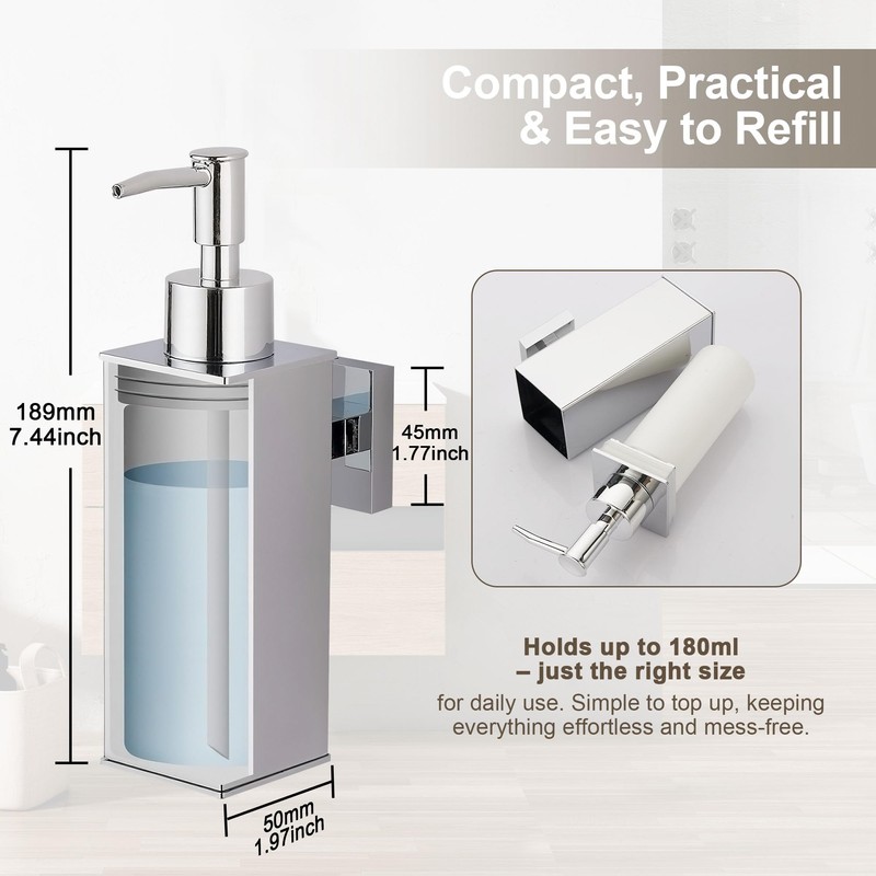 BGL Wall Mounted Soap Dispensers 2 Pack, 304 Stainless Steel