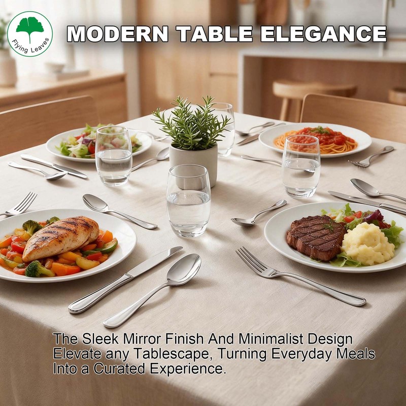 Flying Leaves 6 Piece Stainless Steel Dinner Knives Set, 9