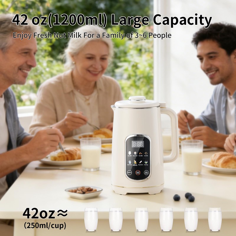 Kuhuz Nut Milk Maker,42oz Plant Based Milk Machine For Homemade