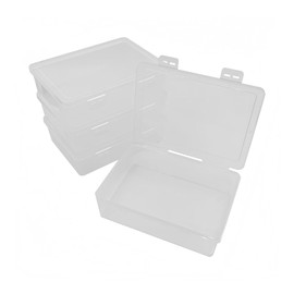 WYAN 4pcs Storage Boxes with Lids, Plastic Box, Stackable Boxes, Clear Really Useful Box, for Home, Office, School, Storage of Sundries, Stationery, Jewellery, Small Items, Small Parts