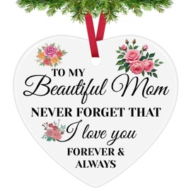 Christmas Ornament Gifts for Mum To My Mom Christmas Birthday Gifts Mother Gifts from Daughter Son I Love You Mum Gifts Mothers Day Valentines Gifts for Mom Mother in Law Step Mom Ceramic Ornament