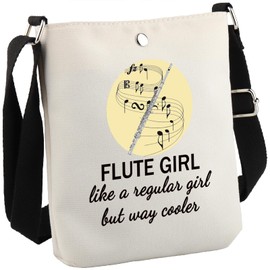 GJTIM Flute Player Gift Flute Lover Gift Marching Band Flutist Crossbody Bag Travel Pouch for Flutists (Flute CB)