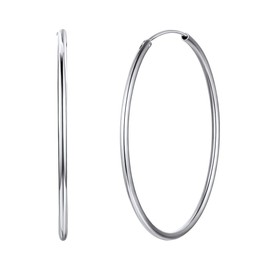 ChicSilver Hoop Earrings Silver Women's 925 Sterling Silver Earrings Small Sleeping Hoop Earrings Silver/Gold Hypoallergenic Earrings Women Girls Cartilage Ear Piercing Hoop Stud Earrings