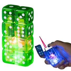 KAIEOMGN Cool Dice Straight Punch Lighter, Unique Transparent Color Light Appearance, Windproof Reusable, Funny Weird Lighters(No Gas) (Green)