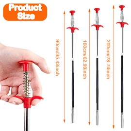3 Piece Claw Gripper Set, Flexible Claw Gripper Claw Gripper Flexible Telescopic Gripper 0.9 m / 1.6 m / 2 m Grip Claw Flexible Suitable for Working in the Tightest Spaces, Kitchen, Sink, Bathroom