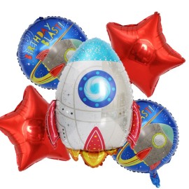 Rocket Space Happy Birthday Balloon Set