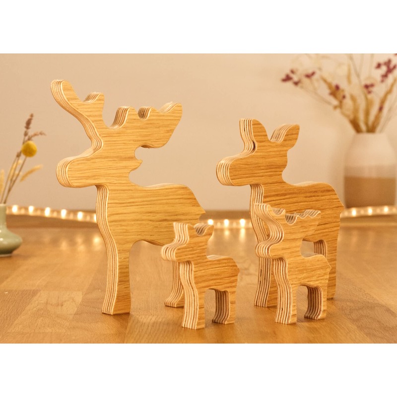 Wooden Elk – Oak – Wooden Decoration – Christmas Decoration