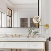 Hardwired Bathroom Makeup Mirror Wall Mount Gold, Double Sided 1/10X