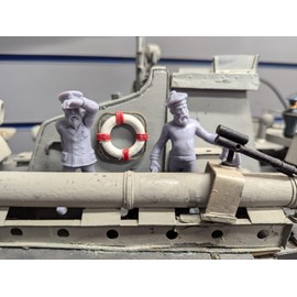 80mm Model Sailors x 2 - Set 2 - Resin Sailor Figurines for Model Ships – Highly Detailed 80mm Crew for RC & Static Model Boats – Premium Quality Miniatures for Dioramas & Maritime Displays
