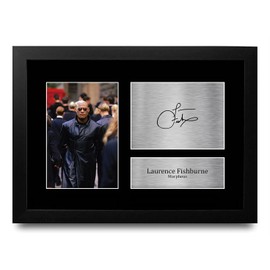 HWC Trading FR A4 Laurence Fishburne The Matrix Morpheus Gifts Printed Signed Autograph Picture for Movie Memorabilia Fans - A4 Framed