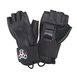 Triple Eight Hired Hands Skateboarding Wrist Guard Gloves, X-Large , Black