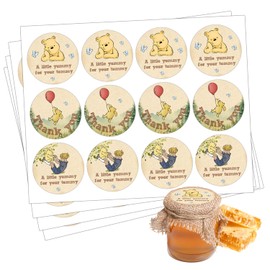 72 Pcs Winnie Stickers, Winnie Baby Shower Decorations, Winnie Baby Shower Decor, Winnie Birthday Decorations, Winnie Baby Shower Gifts, Vintage Winnie Honey Jar Stickers