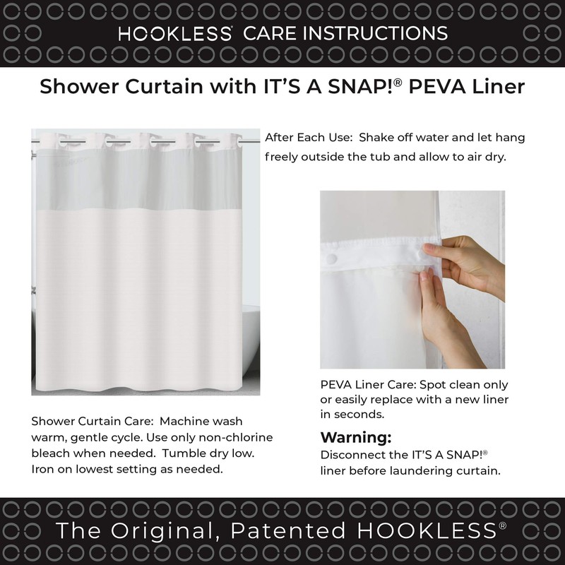 Hookless Cabana Stripe Shower Curtain with Peva Liner