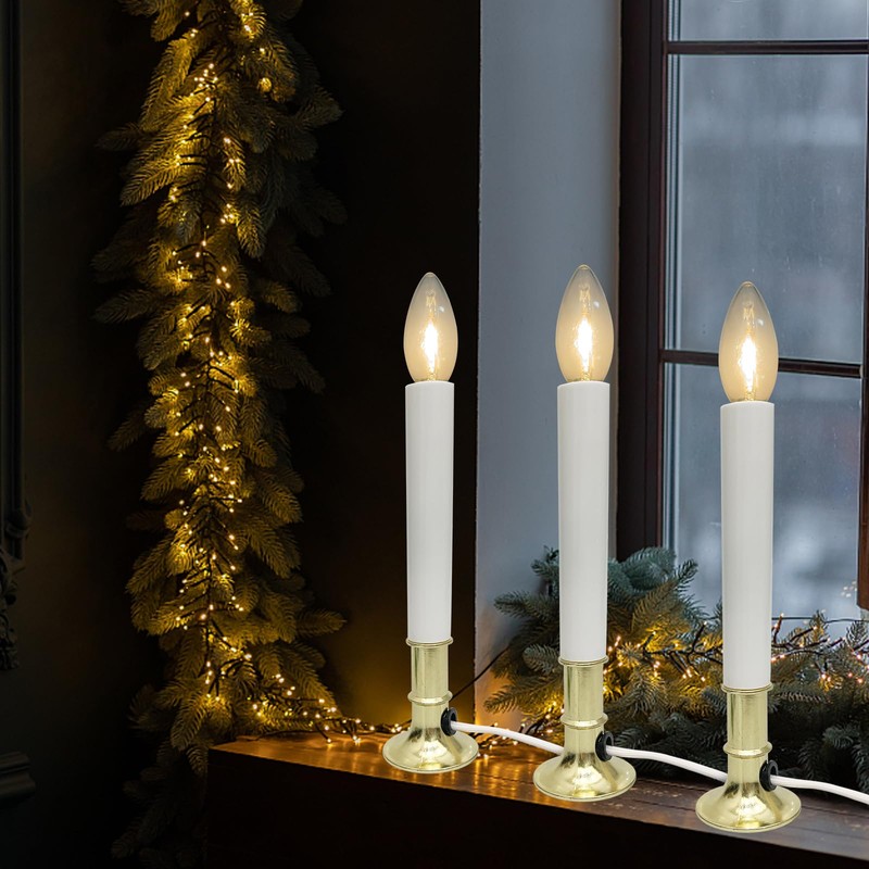 Abeja Set of 4 Electric Window Candles, 9 Inch Plug