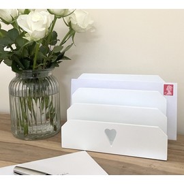 GreyZouq White Letter Rack with Heart Window