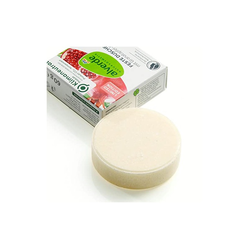 alverde Natural Cosmetics Solid Shower Gel with Pomegranate Fragrance, 60