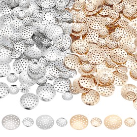 AHANDMAKER 400 Pcs Brooch Base Pad, Blank Brooch Sieve Findings Flat Round Disc Dangle Drop Earrings Making Supplies for Jewelry Making and DIY Decotation Accessories