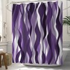 ChloropLastid Modern Geometric Shower Curtain Purple and Black Striped Simple