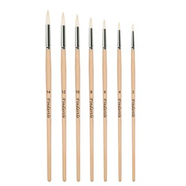 Findartle Round Pointed Bristle Paint Brushes With Long Wood Handle