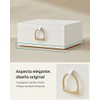 SONGMICS Caja Joyero, 2 Capas, con Asa, 23.9 x 20