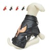 Lovelonglong Cool Dog Leather Jacket, Warm Coats Dogs Windproof Cold