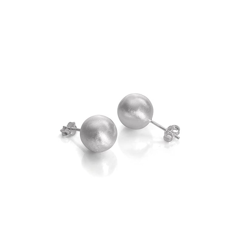 Brushed Sterling Silver 3mm Ball Stud Earrings
