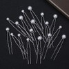 YFFSFDC U-Pin Hair Clips, Pearl (Silver, Set of 18)