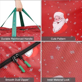 YikuStyle Christmas Tree Storage Bag Fits up to 9ft Disassembled Tree, Waterproof Large Holiday Xmas Artificial Tree Bags 7.5, XL Heavy Duty Assembled Tree Duffel Bag with 1 Ornament Storage Bag(Red)