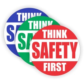 Unbranded/Generic 3 pack Think Safety First Hard Hat Stickers \ Helmet Decals Badge Emblems -MLT