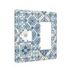 Retro Blue Tile 2 Gang Single Toggle/Rocker Combination Light Switch