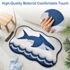 Luxury Shark Bathroom Rugs, Cute Blue Bath Mat with Navy