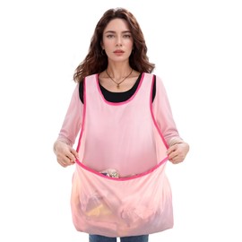TZMFHD Laundry Apron With Pouch, Exquisite Sleeveless Clothes Drying Apron, Portable Cross Back Apron, Suitable For Cloth Drying, Fruit Picking Laundry Apron With Large Pouch