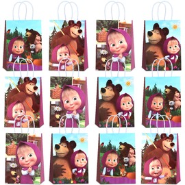 Pack of 12 Party Bags, Candy Bags, Masha Gift for Birthday, Kids, Masha, Birthday, Party, Party