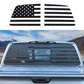 Truck Back Window Decal Fit for Nissan Titan 2016-2023, Rear Window American Flag Decals, Truck Rear Window Decal Sticker Accessories, 2PCS(Two Side Panel)