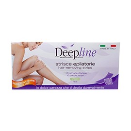 Deepline 10 x Double Cold Wax Strips for hair removal Facial Skin Care Spa with Free After Wax Wipes