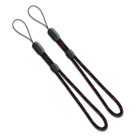 Ringke Paracord Wrist Strap [2 Stück] Mehrzweck Verstellbare Handschlaufe Kompatible mit Handyhülle, Schlüssel, Kamera, Schlüssel, Namensschild - Black Ruby