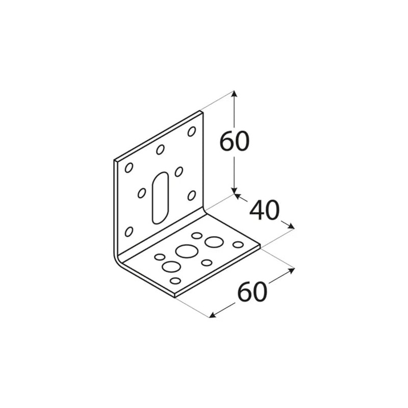 60mm x 40mm x 60mm Galvanised Adjustable Angle Brackets for