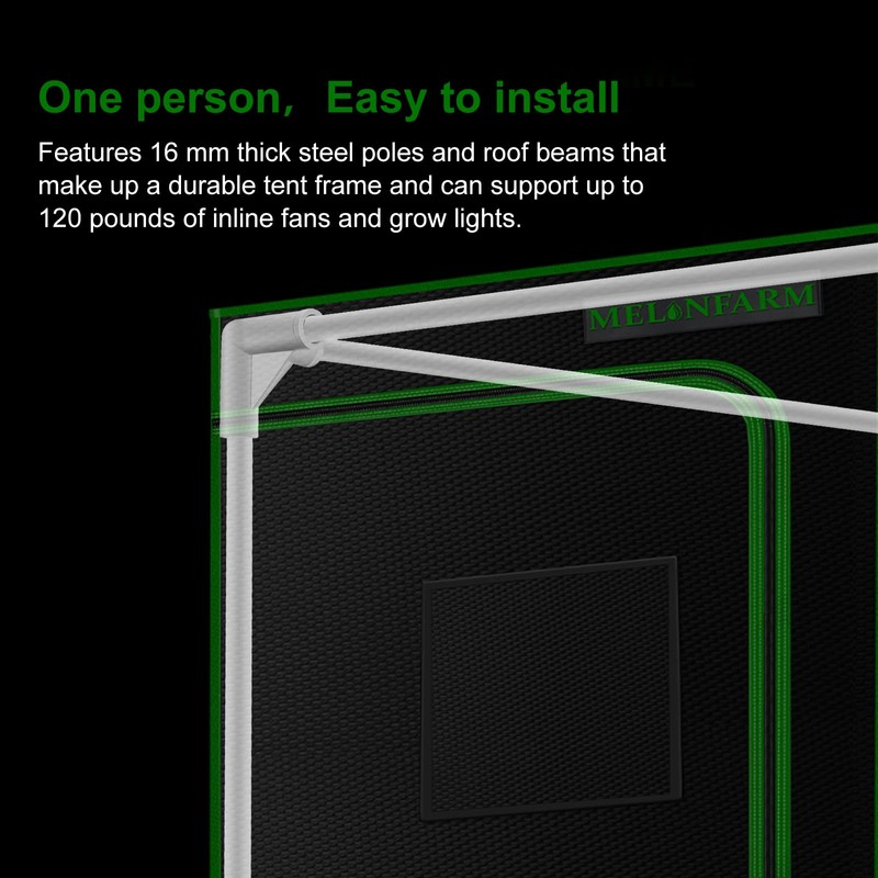 MELONFARM 4x2 Grow Tent, 48"x24"x60'' High Reflective 600D Diamond Mylar