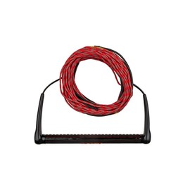 Ronix Combo 4.0 Hide Grip Wakeboard Handle, 1.15 in. Diameter w/75ft. 5-Sect. Solin Rope, Red