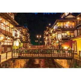 BEVERLY 500S-016 Beverly 500 Small Jigsaw Puzzle at Night Ginzan Onsen (10.2 x 15.0 inches (26 x 38 cm), Made in Japan