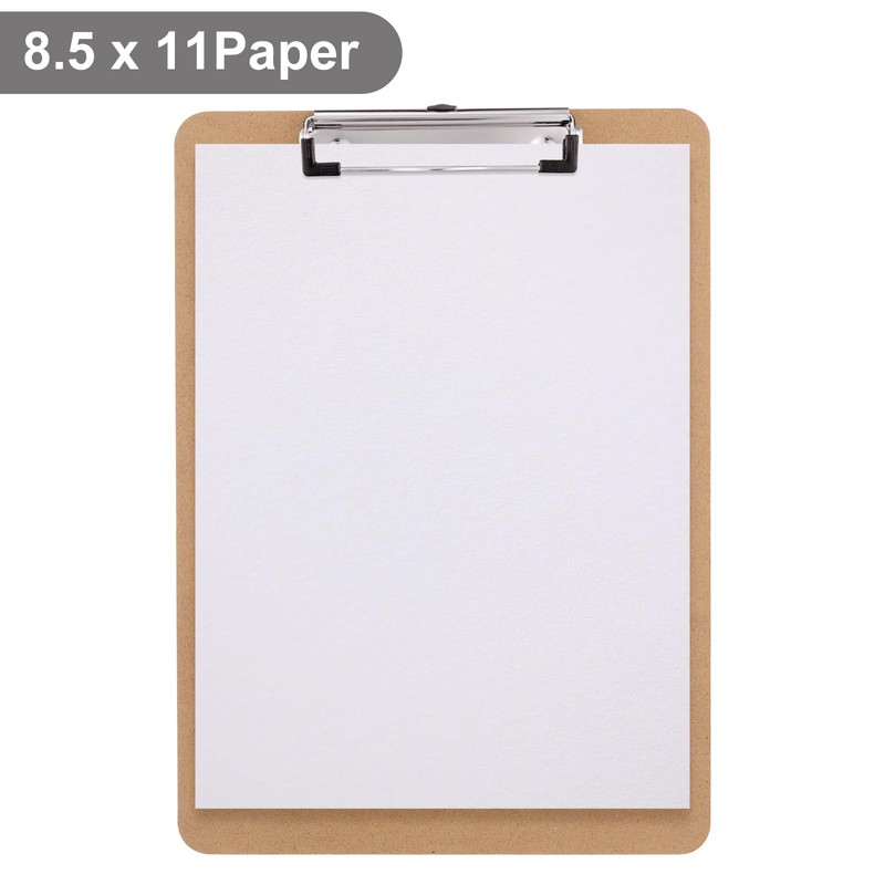Macroclo Wood Clipboards Set of 2, Letter Size Hardboard Clip