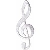 Treble Clef Iron-On Patch 7.3cm White