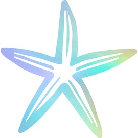 USC DECALS Ornamental Starfish (Hologram) (Set of 2) Premium Waterproof Vinyl Decal Stickers for Laptop Phone Accessory Helmet Car Window Bumper Mug Tuber Cup Door Wall Decoration