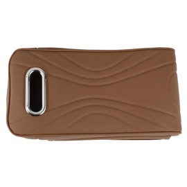 X AUTOHAUX Car Center Console Cover Car Armrest Cover Multifunctional 12.4"x6.3"x3.15" Brown Nappa Leather Memory Foam
