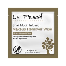 LA Fresh Snail Mucin Facial Cleansing Wet Wipes - Double-Action Travel Makeup Remover Wipes, Oil-free, Non-Greasy Wet Wipes